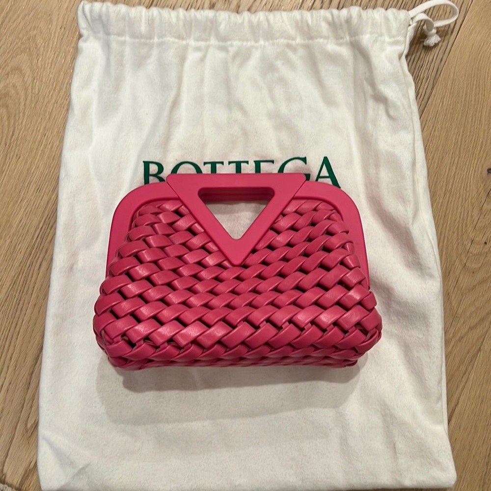 BOTTEGA VENETA Pink “Point Small” Bag with Removable Shoulder Strap